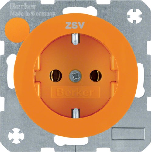 Розетка з з/к червона з надписом ZSV, 16А/250В, R.1/R.3