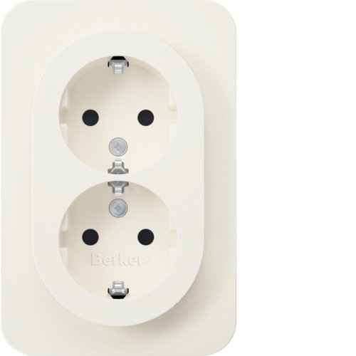 Розетка з з/к 2X, зах.контактів, цільна, полярна білизна, 16А/250В R.1 Berker 47592089