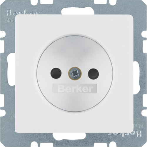 Розетка без з/к, зах.контактів, 16А/250В, пол.білизна, Q.х