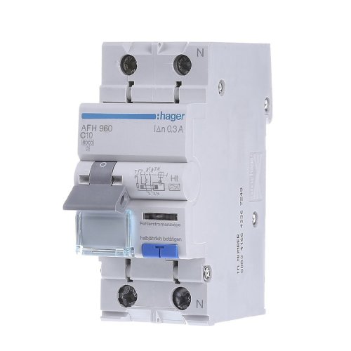 Дифавтомат 1P+N, 6kA, C-10A, 300mA, HI, Hager AFH960
