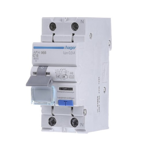 Дифавтомат 1P+N, 6kA, C-16A, 300mA, HI, Hager AFH966
