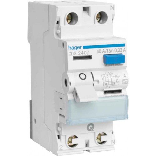 ПЗВ (дифреле) Hager 2P 63A 30mA A CDS263D QC