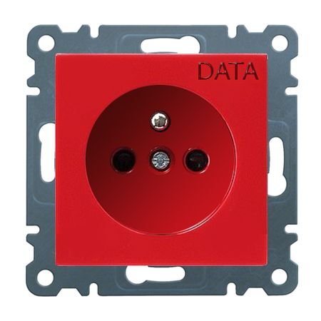 Розетка DATA з центральним з/к Lumina, червона, 16А/230В WL1029