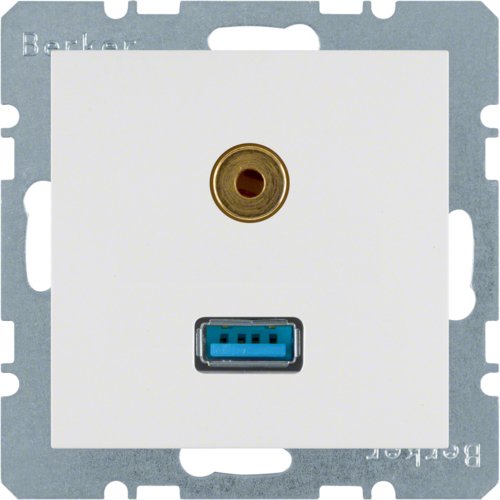 Розетка USB/3.5мм аудіо, пол.білизна-matt S.1 3315391909