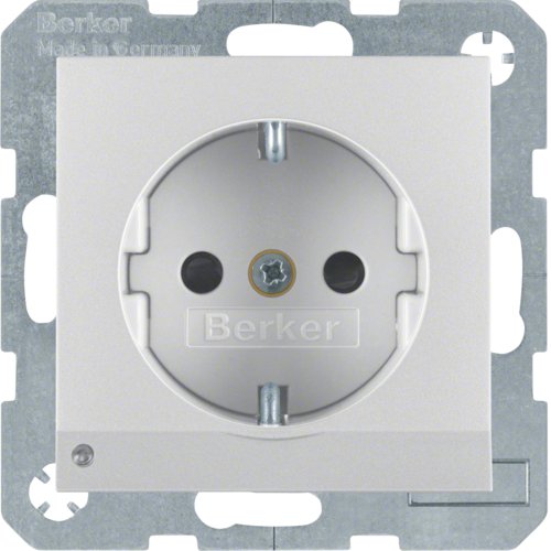 Розетка з з/к з зах.від дітей з LED-підсвіткою, алюміній, 16А/250В S.1 41091404