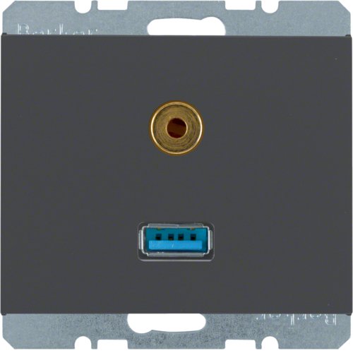 Розетка USB/3.5мм аудіо, антрацит, K.1 3315397006