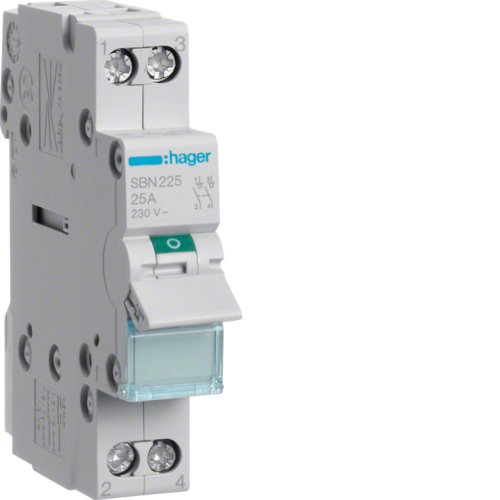 Вимикач навантаження 2-полюсний 25А/230В SBN225