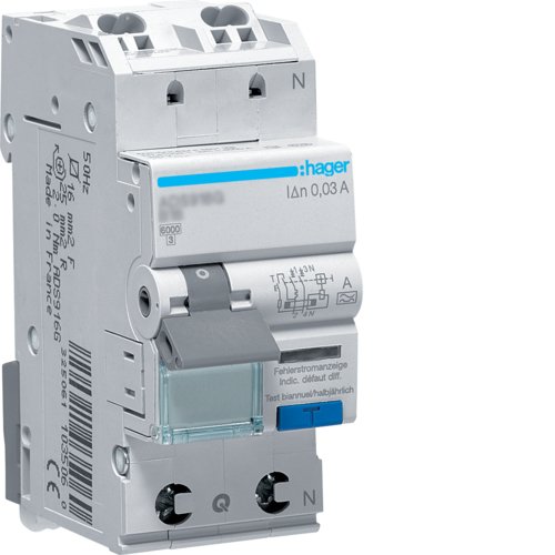 Дифавтомат 1P+N, 20A, C, 30mA, 6kA, A, ADS970D QuickConnect