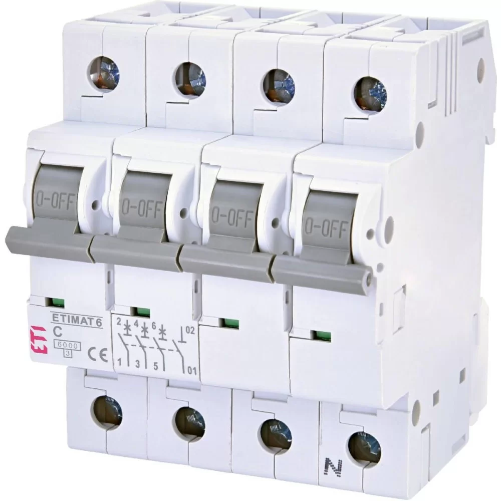 Автоматичний вимикач ETI ETIMAT 6 3p+N з 2A (6kA) (2146508)