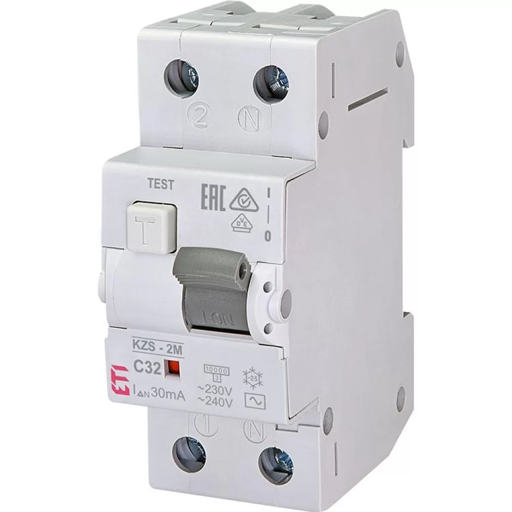 Диференціальний автоматичний вимикач ETI KZS-2M 32A 30 mA (2173127)
