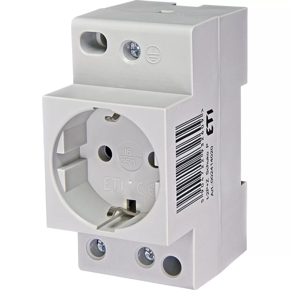 Розетка на DIN-рейку ETI t-2P+Z Schuko (P) 002414020