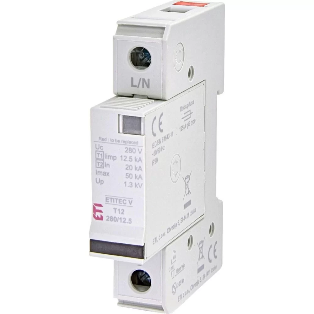 Обмежувач перенапруги ETI ETITEC V T12 280/12.5 (1+0) (2442900)