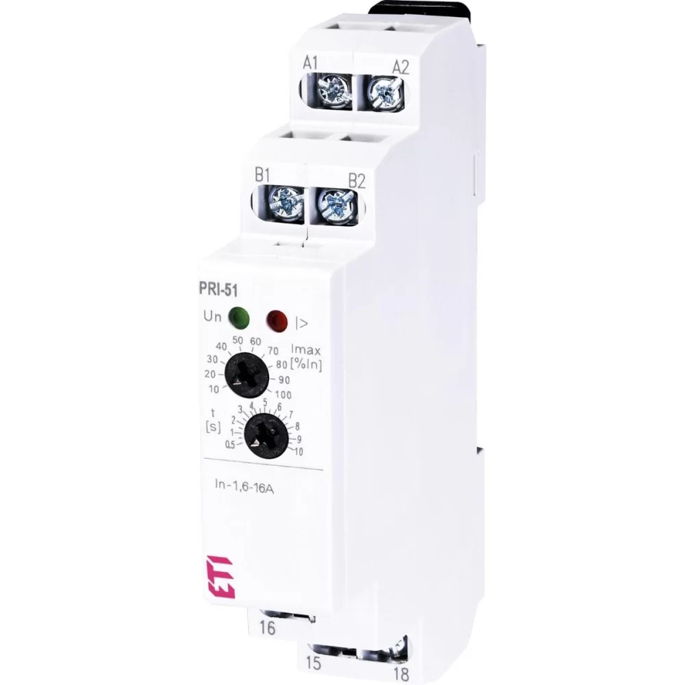 Реле контролю споживаного струму ETI PRI-51/16 (1 6..16A) (1x8A AC1) (2470019)