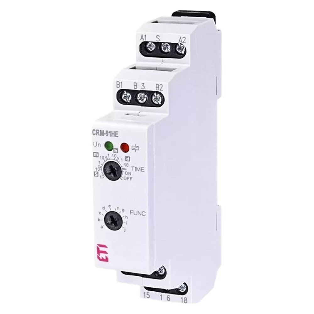 Багатофункціональне реле часу ETI CRM-91HE UNI 12-240V AC/DC (1x16A AC1) (2470085)
