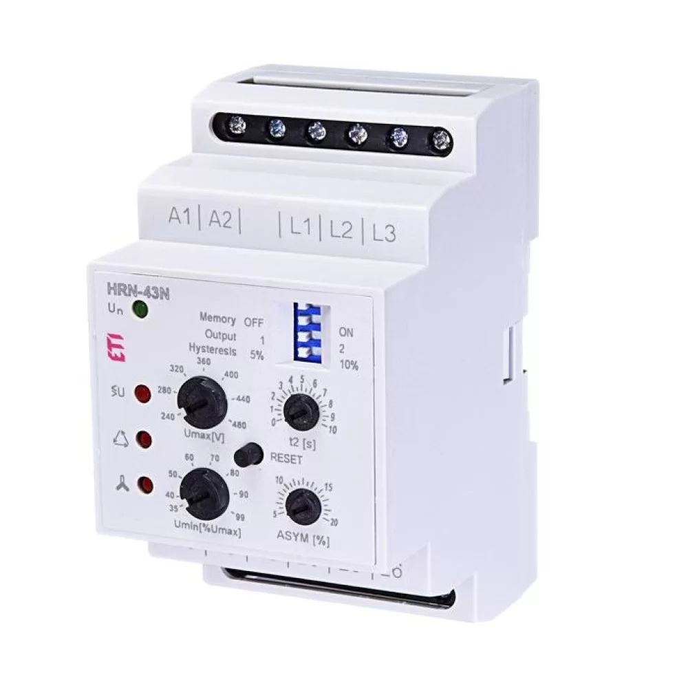 Реле контролю фаз ETI HRN-43N 400V AC (3F 2x16A AC1) з нейтраллю (2471430)