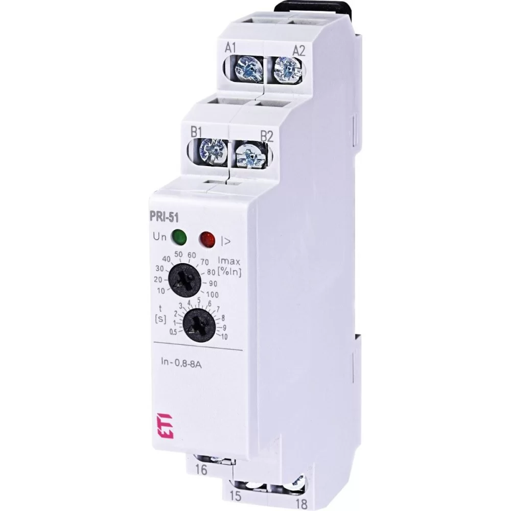 Реле контролю споживаного струму ETI PRI-51/8 (0 8..8A) (1x8A AC1) (2471819)
