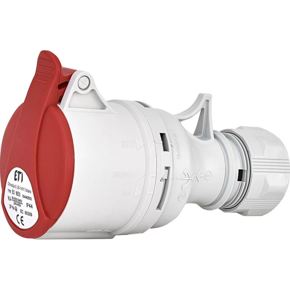 Кабельний силовий роз єм ETI 004482002 ES-1653 IP44 (16А 400V 3P+N+PE)