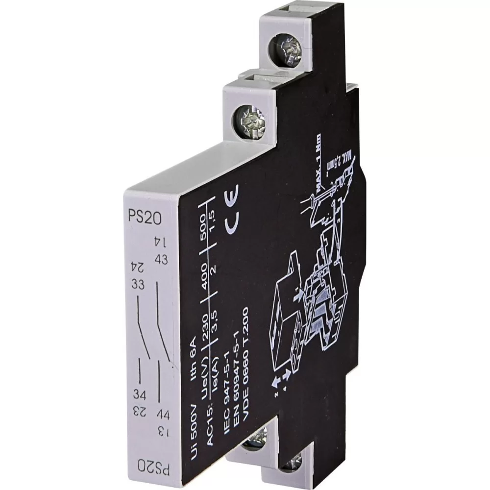 Блок-контакт ETI PS 20 (2xNO) (4600160)