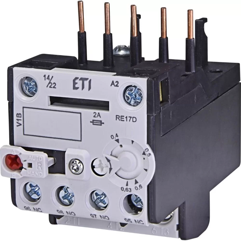 Теплове реле ETI RE 17D-0.63 (0.4-0.63A) (для CE, CAE, CE17) (4641401)