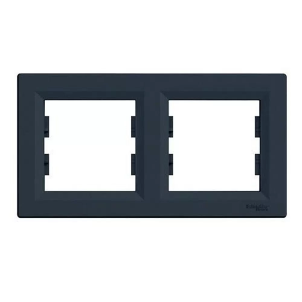 Рамка Schneider Asfora 2-місцева горизонтальна Антрацит (EPH5800221)