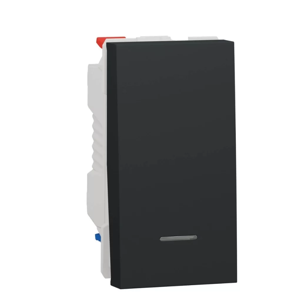 Одноклавішний перемикач Schneider Electric NU310354S с нейтралью 10А 1М (антрацит)