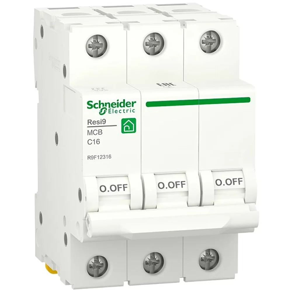 Автоматичний вимикач Schneider Electric RESI9 6кА 3P 16A C (R9F12316)