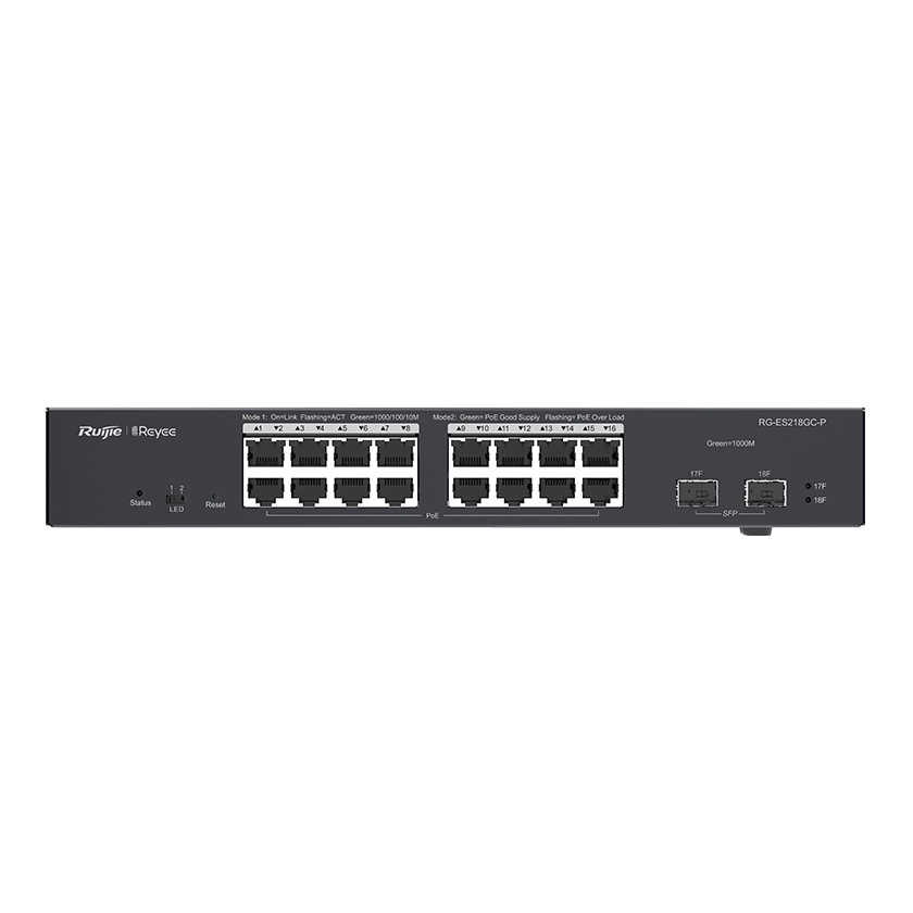 18-портовий гігабітний інтелектуальний POE комутатор Ruijie RG-ES218GC-P