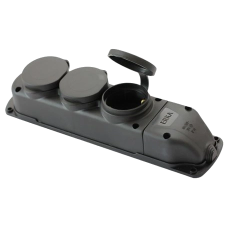 Колодка потрійна із заглушкою 3*16 (каучук) ERKA 6003