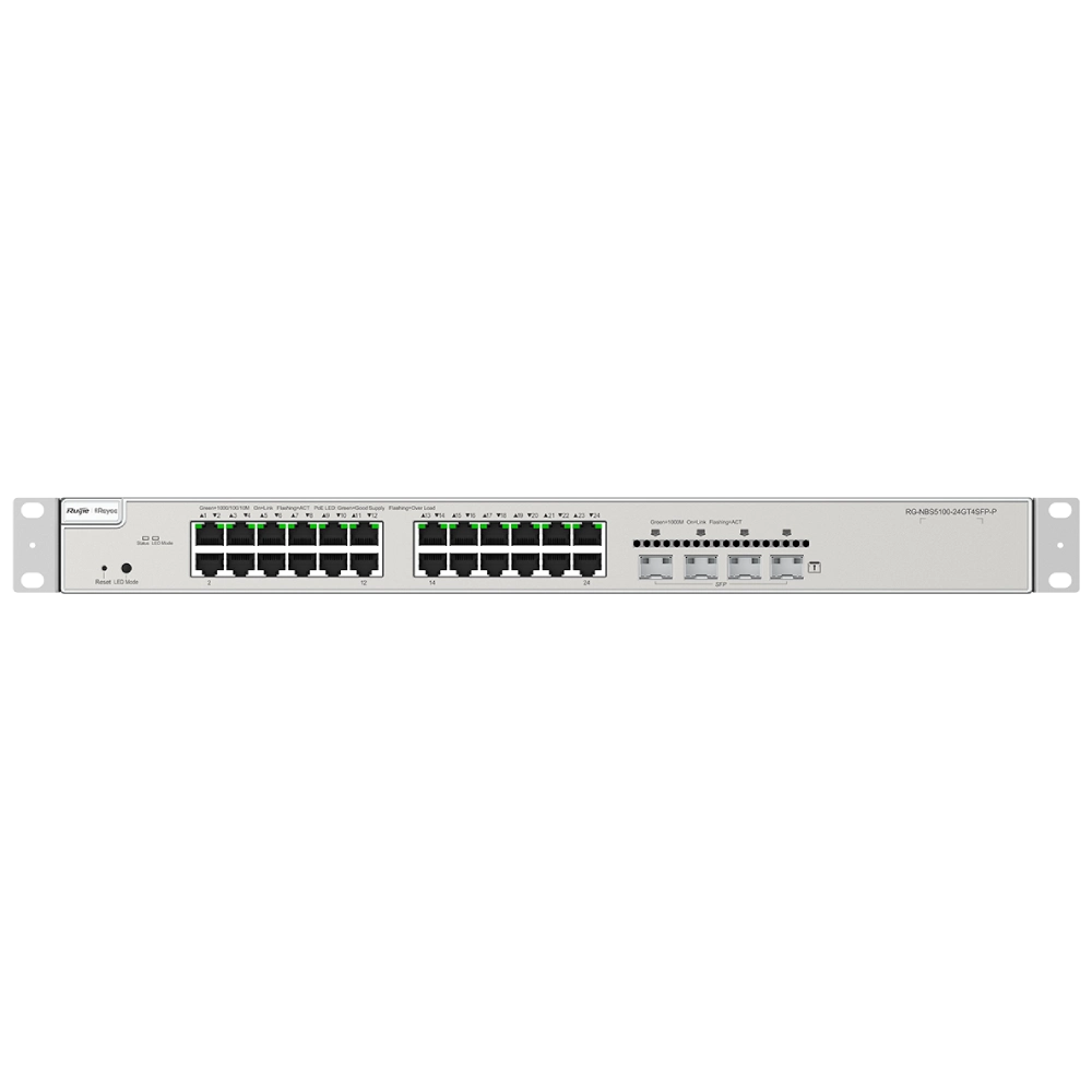 Комутатор 24 порти керований Ruijie Reyee RG-NBS5200-24GT4XS-P L3 POE