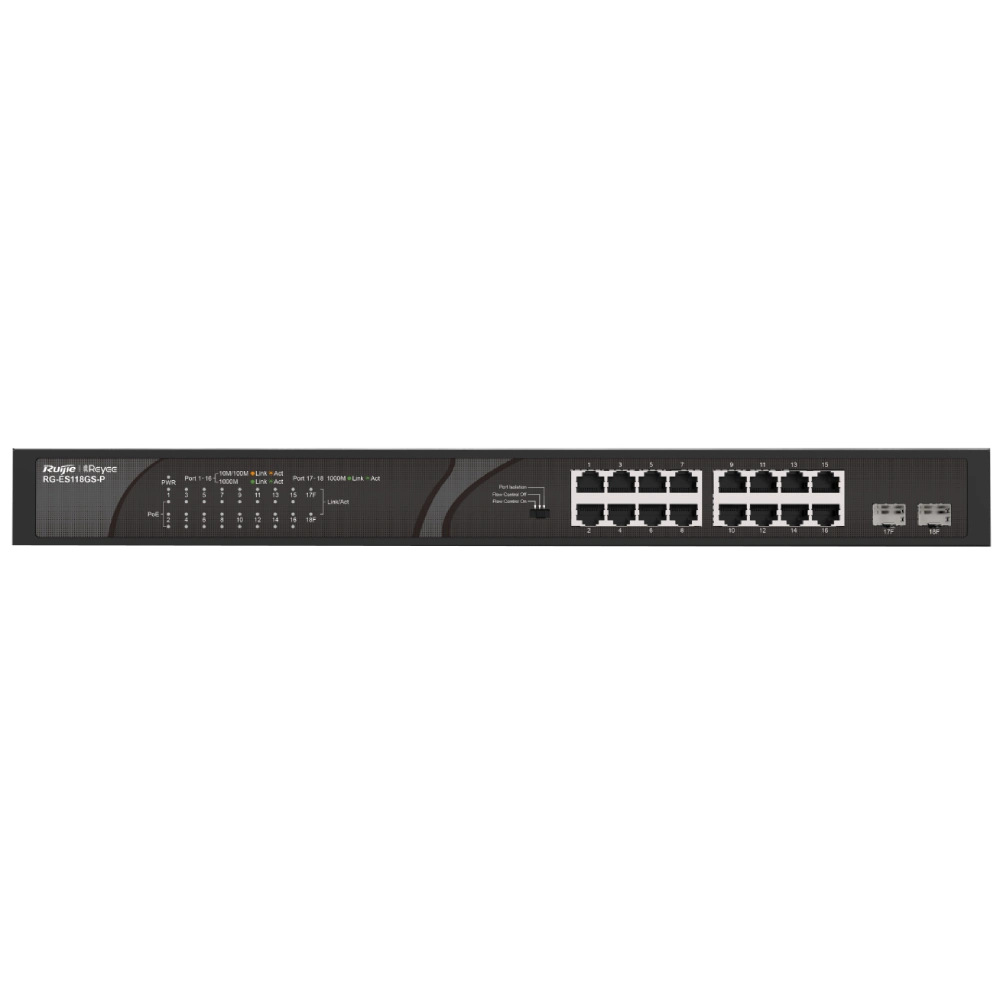 Комутатор 18 портів некерований Ruijie Reyee RG-ES118GS-P PoE