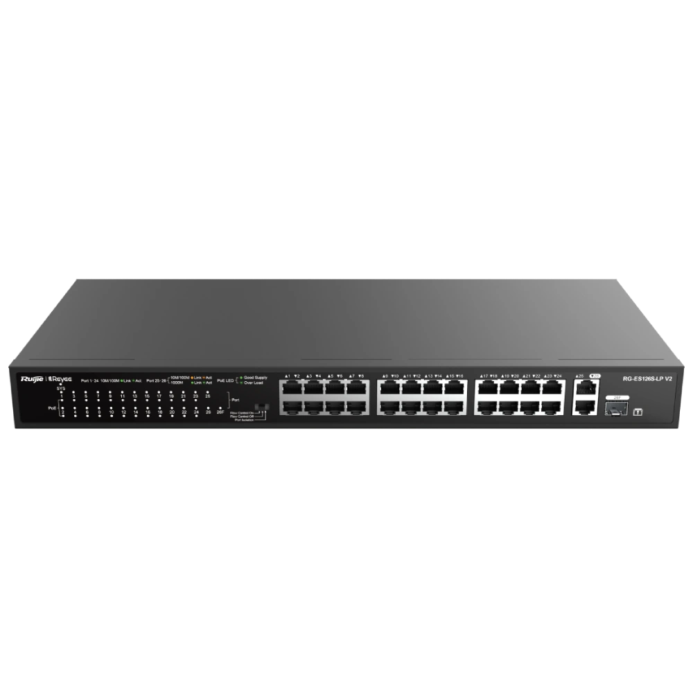 Комутатор 24 порти некерований Ruijie Reyee RG-ES126S-LP V2 PoE