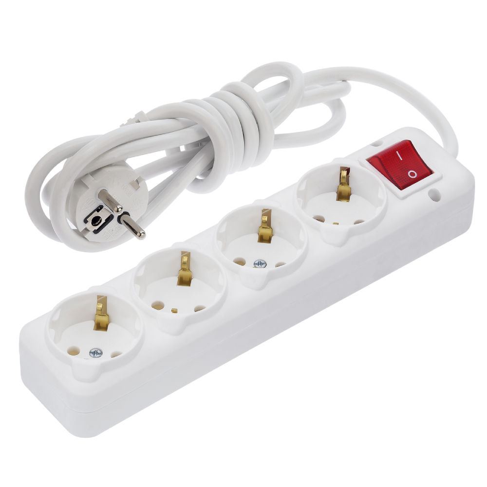 Подовжувач NA-UEA 4-гнізда 3 м з кнопкою