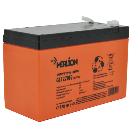 Свинцево-кислотна акумуляторна батарея MERLION GL1270F2 7A•г 12В