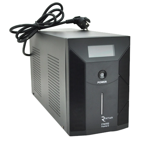 Джерела безперебійного живлення Ritar RTM2000 (1200W) Proxima-D LCD, AVR, 2st, 3xSCHUKO socket, 4x12V7,5Ah