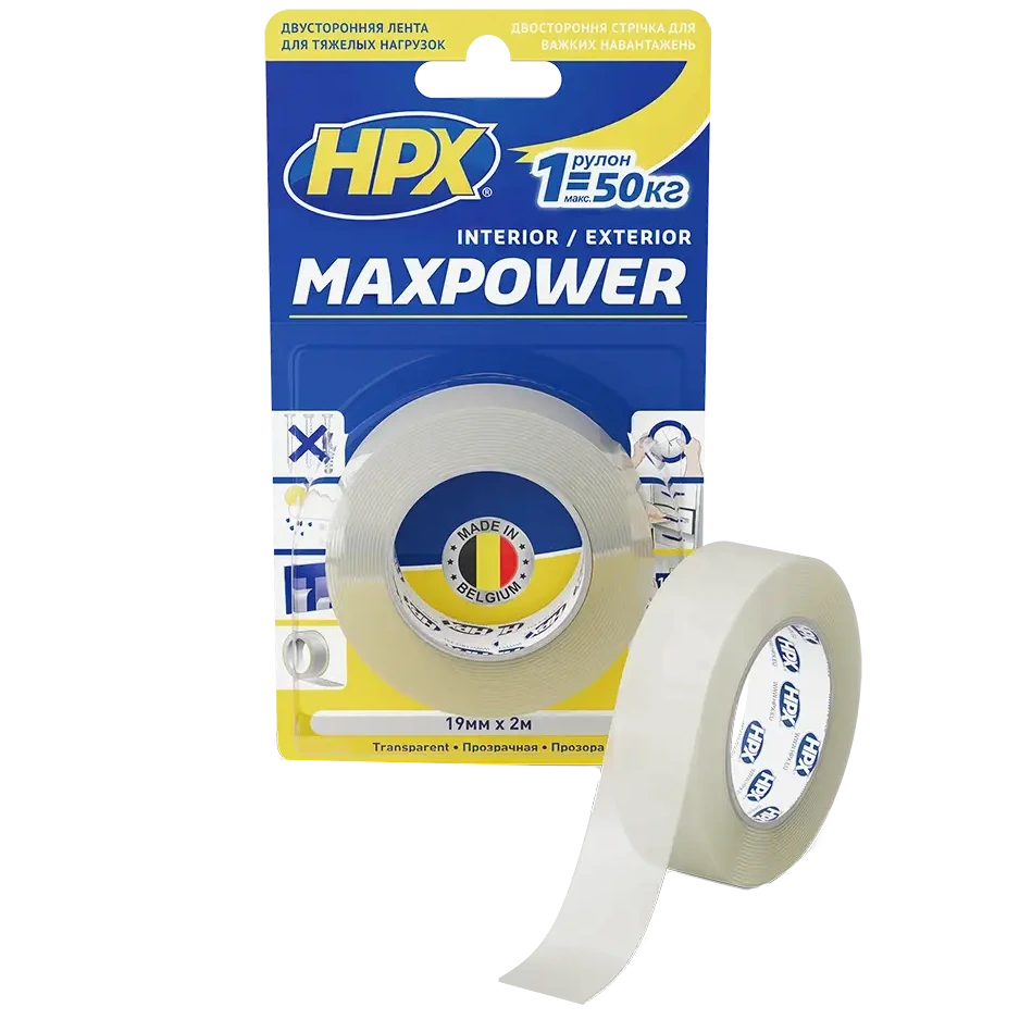 Стрічка двохстороння MAXPOWER HT1905 19мм х 5м