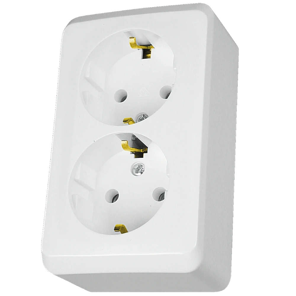 Подвійна розетка з заземленням Schneider Electric PRIMA WDE001048