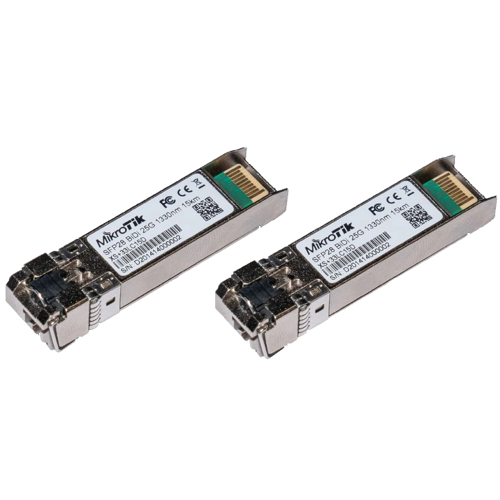 Пара SFP28 модулів MikroTik XS+2733LC15D