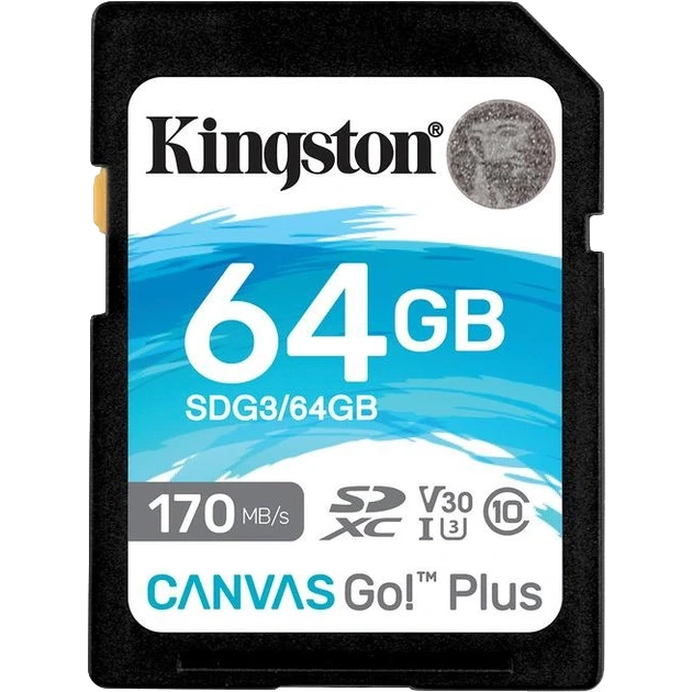 Модуль флеш-пам'яті Kingston 64GB SDXC Canvas Go Plus 170R C10 UHS-I U3 V30