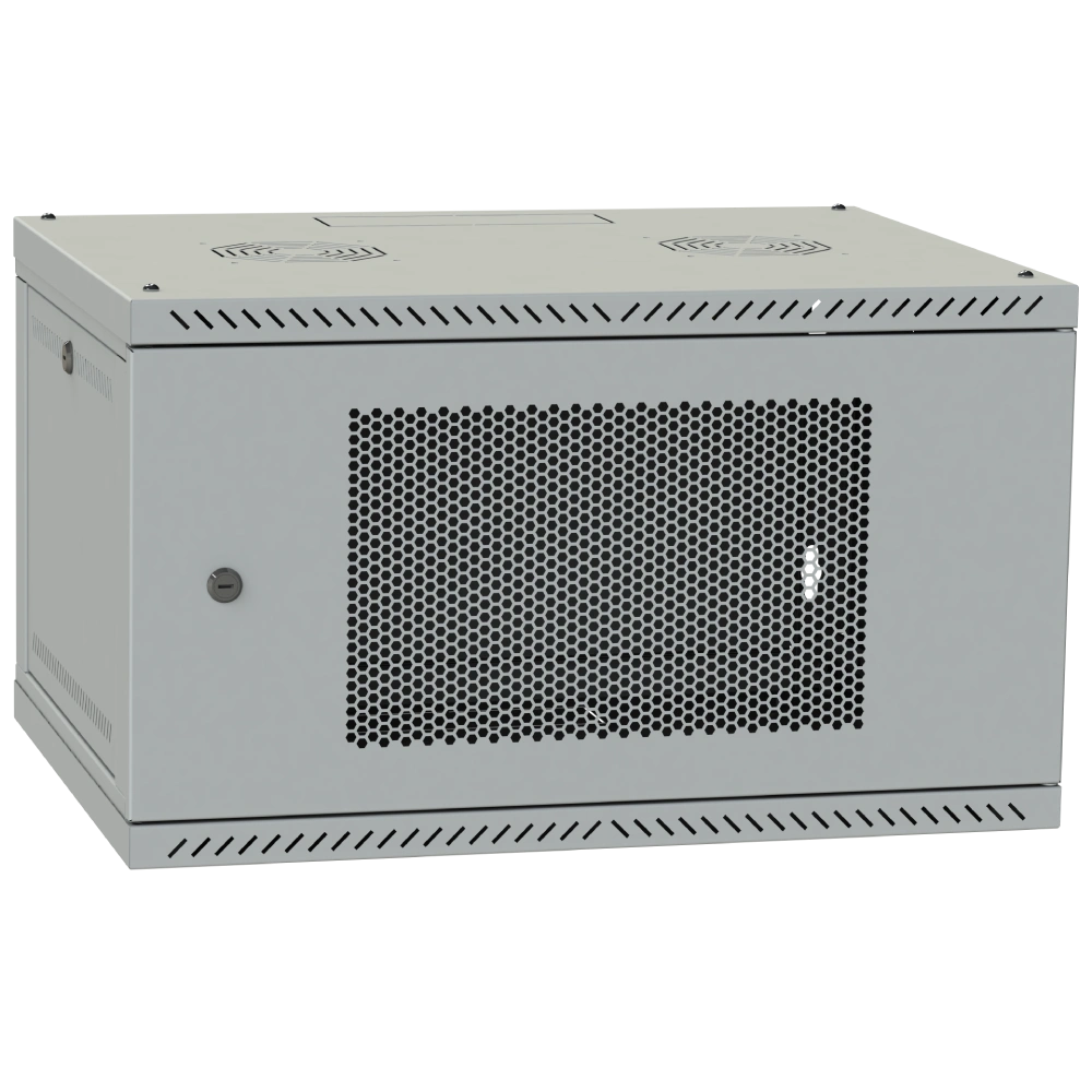 Шафа телекомунікаційна IPCOM 4U 600x350 двері перфорація (сіра)