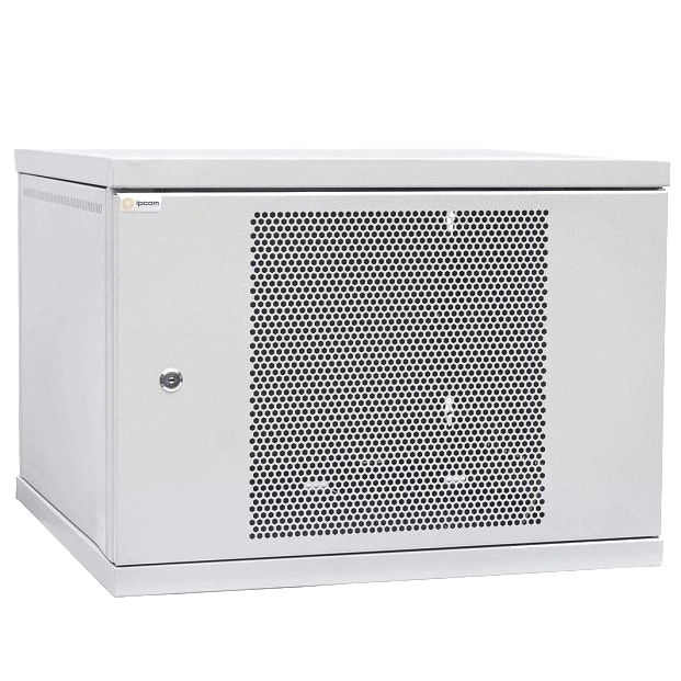 Шафа телекомунікаційна двері перф (сірий) IPCOM 9U 600x450