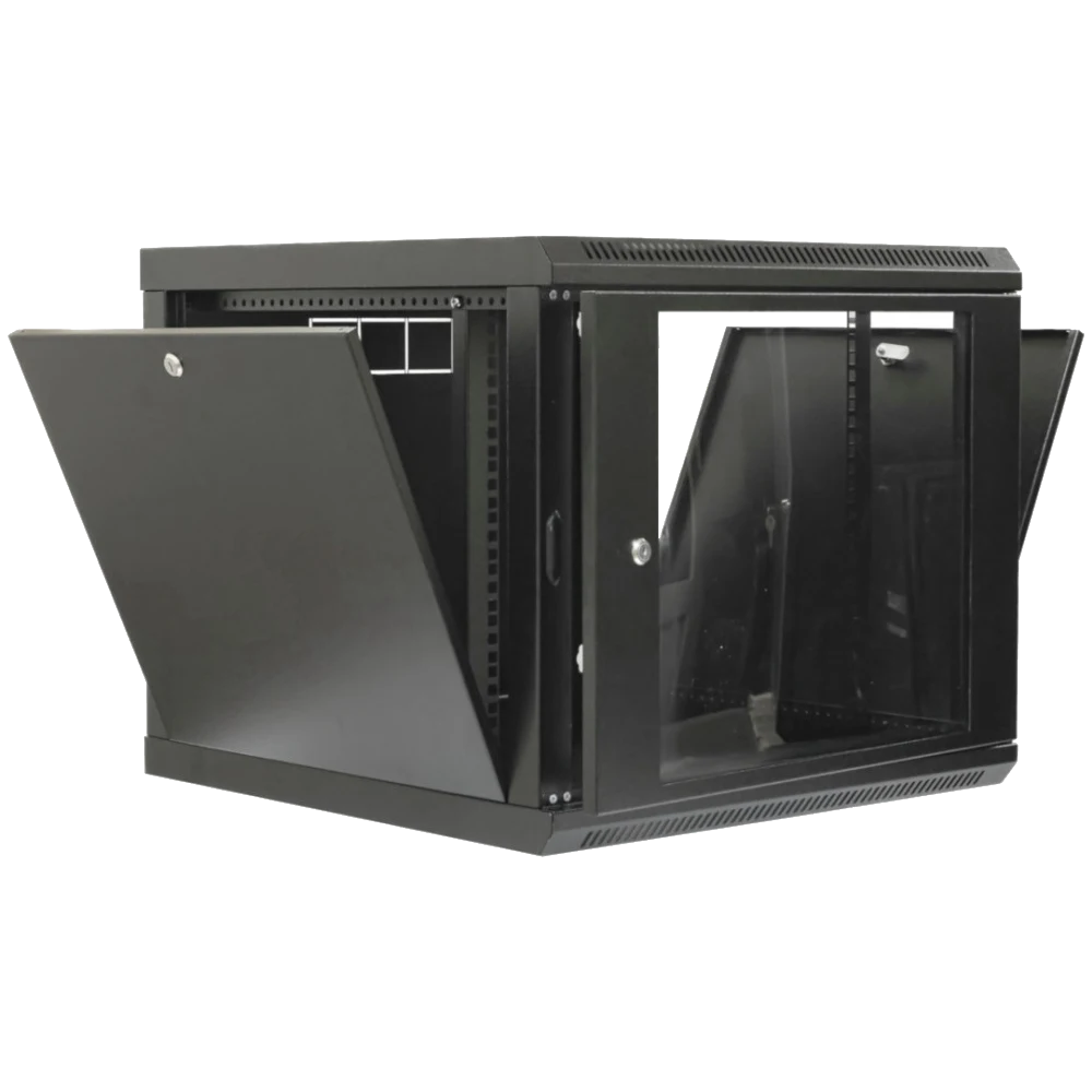 Шафа 19" 9U 600x500x507мм акрилове скло чорна
