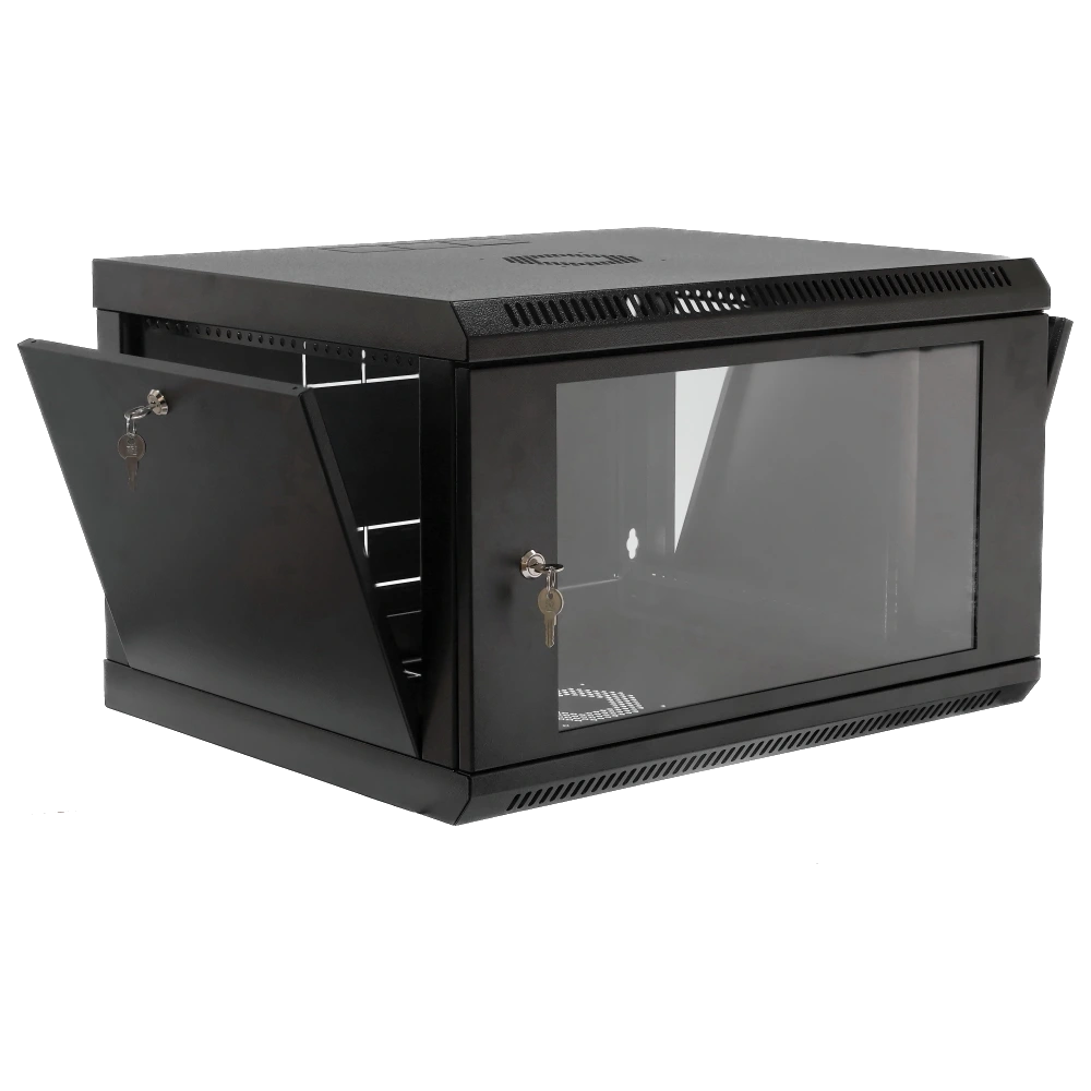 Шафа 19" 6U, 600x500x373мм акрилове скло, чорна