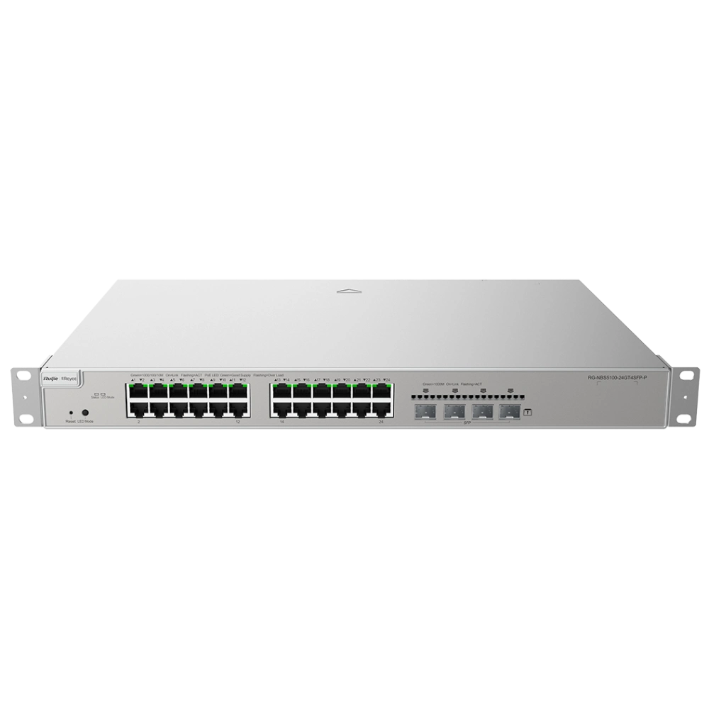 Комутатор 24 порти керований Ruijie Reyee RG-NBS5100-24GT4SFP-P POE L3 (обʼєднано → #15474)