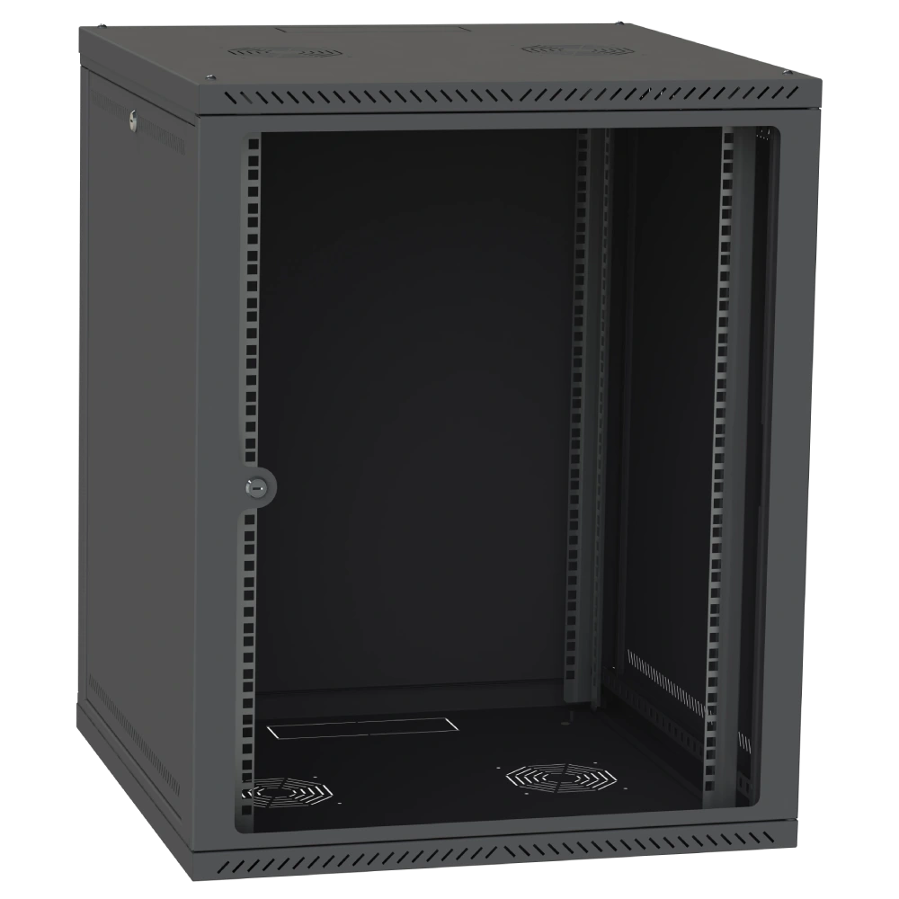 Шафа серверна IPCOM СН-15U 600х450 скло RAL9005 (обʼєднано → #21746)