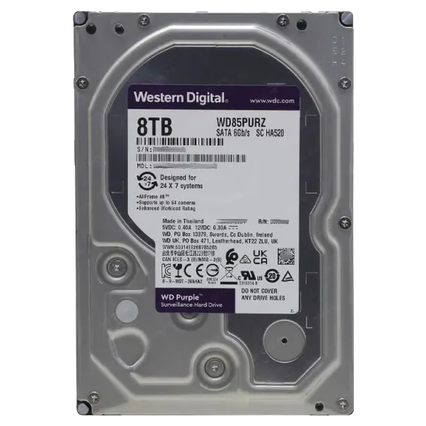 Жорсткий диск внутрішній Western Digital Purple WD85PURZ 8Тб (обʼєднано → #20393)