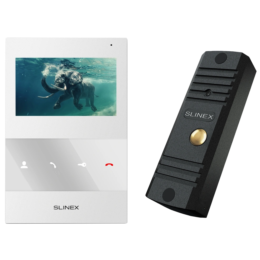 Комплект відеодомофону Slinex ML-16HD(Black)+SQ-04M(White) (обʼєднано → #15935)