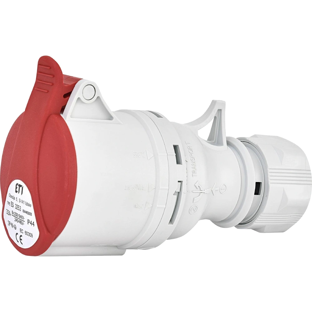 Розетка кабельна ЕТІ ES-3253 IP44 32A 400V 3P+N+PE