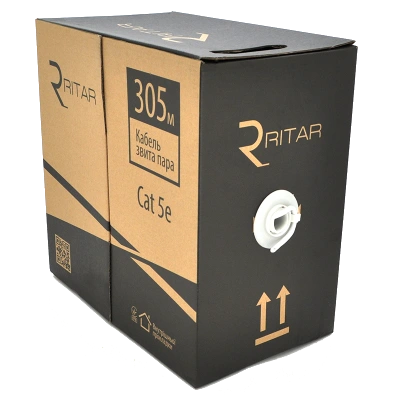 Кабель Ritar внутрішній КВПЕ FTP CCA (4*2*0.51) 4p 24 AWG (305м)