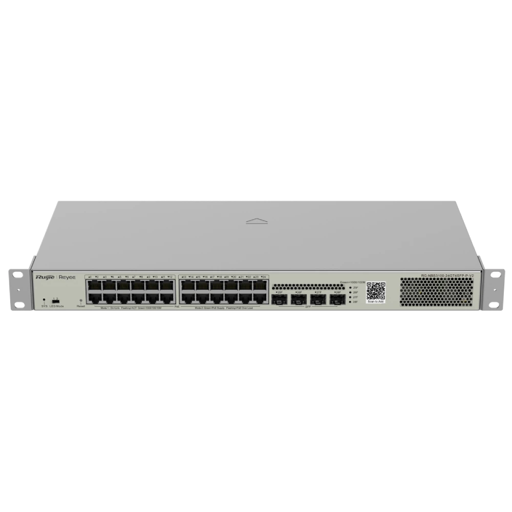 Комутатор 24 порти керований Ruijie RG-NBS3100-24GT4SFP-P-V2 L2 POE (обʼєднано → #12241)