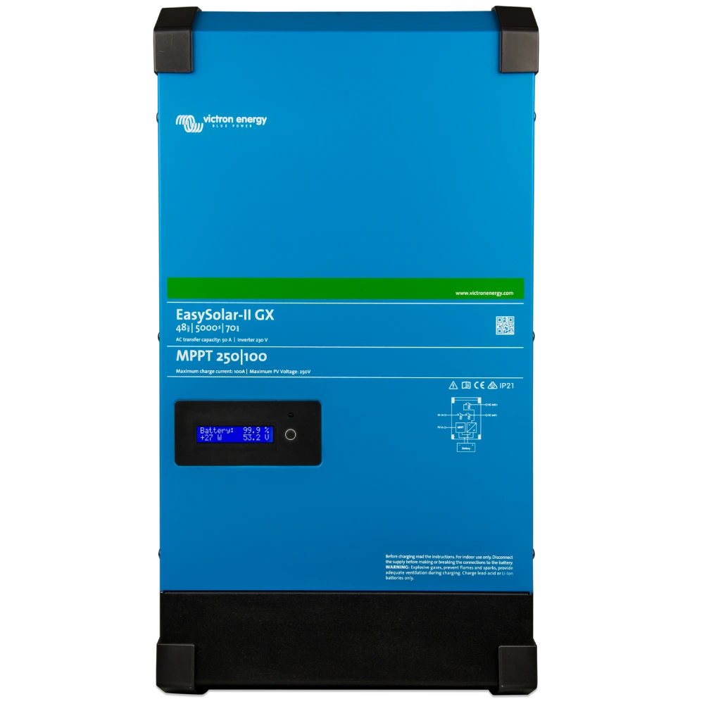 Інвертор Victron Energy EasySolar-II 48/5000/70-50 MPPT 250/100 GX однофазний чиста синусоїда (обʼєднано → #19652)